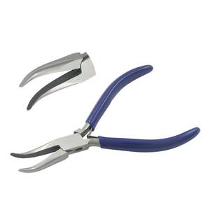 140mm Stainless Steel PVC Handled Bent Chain <b>Nose</b> Plier Smooth Jaws Double Leaf Spring for Crimping Cutting Fishing Jewelry - Product Image 1