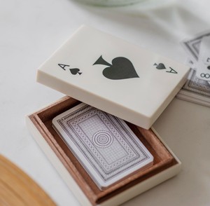 Boîte de rangement pour cartes à jouer personnalisée, design minimaliste rectangulaire, porte-cartes de poker gravé, organisateur à un seul niveau, décoratif - Product Image 1