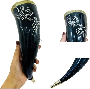 Corne à boire viking moderne personnalisée, de haute qualité, naturelle, artisanale, écologique, imperméable et polie, en corne de buffle, pour le Nouvel An - Product Image 5