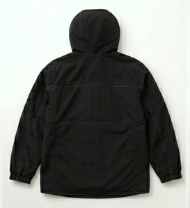 Chaqueta Impermeable con Capucha Negra para Hombre, Estilo Casual para Otoño, Exterior de Nailon con Revestimiento de PU, Cierre de Botones, Corte Regular - Product Image 2