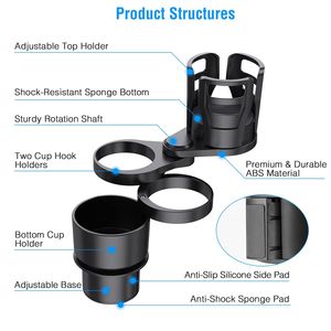 Portabicchieri Multifunzionale 4-in-1 per Auto con Rotazione a 360 Gradi, Supporto per Bicchieri e Organizzatore per Bottiglie - Product Image 3