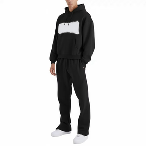 Custom Unisex Breathable Hooded <b>Tracksuit</b> Lavender Oversized Hoodie & Sweatpants Set 100%Cotton <b>Tracksuit</b> OEM Customizable Logo - Product Image 2