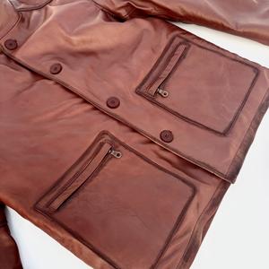 Chaqueta de Cuero Genuino Personalizada de la Marca TRILACE para Hombre, Ropa de Diseñador, con Capucha, Cuello Alto, Logotipo Frontal, Chaqueta Varsity de Lujo - Product Image 4