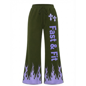 2026 New Arrival Women Flared Sweatpants Winter Satin ODM Customized Colors & Logo Printing - Product Image 1