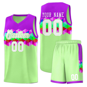 Conjunto de Uniforme de Baloncesto Personalizado, Blanco, Rojo y Verde, Impresión por Sublimación, Poliéster Transpirable, Jersey de Equipo Unisex para Adultos con Número - Product Image 6