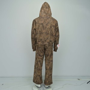 Chándal Unisex con Capucha y Estampado de Leopardo, Talla Grande, Manga Larga, Cierre con Cordón, Corte Regular, Informal, Invierno, Ecológico, Transpirable - Product Image 2
