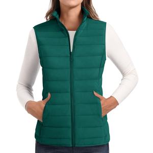 Chaleco acolchado de algodón ligero para mujer, superventas, venta al por mayor, cortavientos personalizado, ropa de calle sencilla, ropa exterior, 2024 - Product Image 1