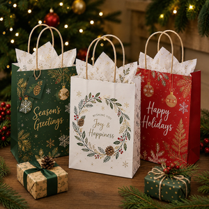 Luxury Biodegradable Kraft Brown Paper <b>Bag</b> Twisted Rope Handles Eco-Friendly Recyclable Gift <b>Craft</b> Packaging Self Adhesive Seal - Product Image 1