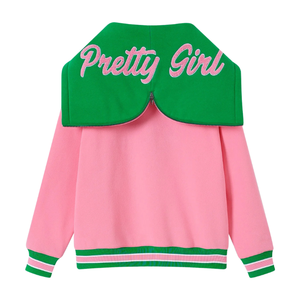 AKA Pink Prep Unisex Hoodie Pink <b>Green</b> Pullover Hooded Sweatshirt Premium Fleece Casual Greek Style Apparel - Product Image 3