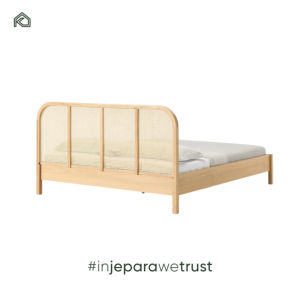 Lit Moderne en Rotin avec Cadre en Bois Massif, Style Mid-Century, Sculpté à la Main, Confortable, Taille et Couleur Personnalisables pour Hôtel et Chambre à Coucher - Product Image 5