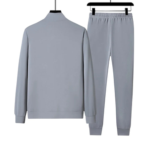Ensemble de survêtement noir pour homme, décontracté, athlétique, avec veste et pantalon à col montant - Product Image 4