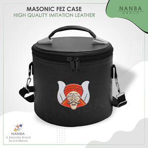 Estuche para Gorra Masónica de Imitación de Cuero Bordado a Máquina NANBA GROUP, Cierre de Cremallera, Ecológico, Ligero y Personalizable - Product Image 2