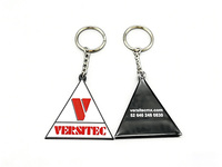 Llavero de PVC Triangular Personalizado 2D 3D con Código QR, Llaveros de PVC con Logotipo OEM, Ecológicos, Duraderos e Impermeables