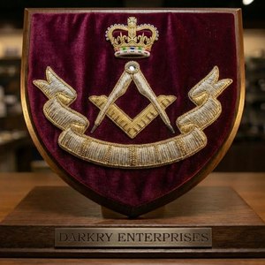 Écusson brodé artisanal en fil de bullion maçonnique, étoile pentagramme dorée, insignes maçonniques, blason personnalisé pour blazer, ornement d'uniforme - Product Image 6