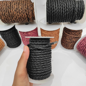Kanpur Factory 12-Ply Round Braided Leather Cord Premium Full Grain Bovine Cording - Product Image 1