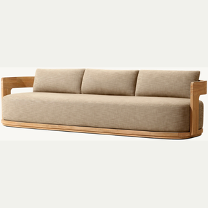 Canapé en teck le plus vendu, avec structure en bois et assise en mousse souple, design moderne, idéal pour le salon d'une maison ou d'une villa - Product Image 2