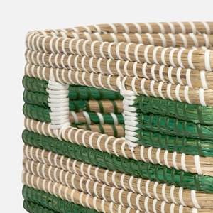 Panier rustique tressé en jonc de mer écologique, le plus vendu, pour rangement domestique durable, par le fabricant Vietrustic - Product Image 6