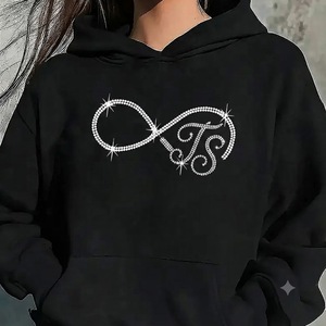 เสื้อฮู้ดดี้ผู้หญิงคุณภาพสูง ผ้าฝ้าย 100% สำหรับฤดูหนาว แต่งด้วยคริสตัล  โลโก้สั่งทำได้  ด้านหน้าระบายอากาศได้ดี แห้งเร็ว สไตล์สตรีทแวร์ - Product Image 2