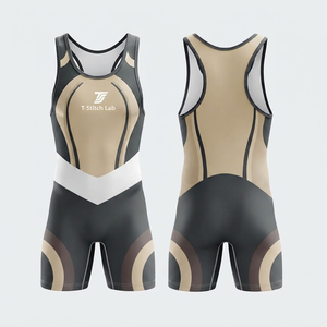 Custom Design Logo Breathable Stretch <b>Weightlifting</b> Fashionable Style Men's Adults Wrestling <b>Singlets</b> Quick Dry Durable - Product Image 1