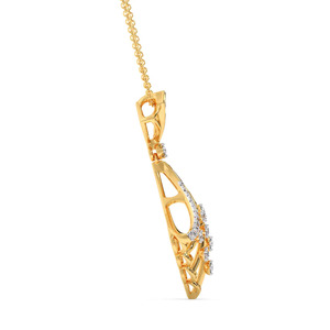 Open-Work Radiating <b>Fan</b> Diamond Pendant <b>Necklace</b> - Product Image 3
