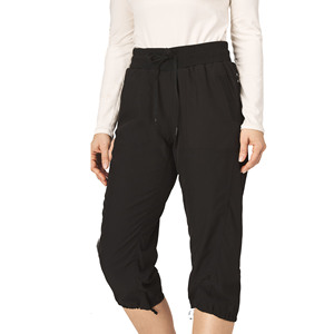 Pantalon Capri pour femme, taille haute, séchage rapide, coupe droite, jambe large, respirant, décontracté, uni, pour l'été - Product Image 5