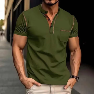 Polo homme été 2025 – T-shirt en coton à manches courtes pour jeune homme avec col boutonné, coupe ajustée respirante, couleur unie - Product Image 4
