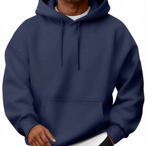 Sweat à capuche polaire pour homme, uni, personnalisable, épais, avec poche kangourou, 100% coton mélangé, coupe décontractée - Product Image 1
