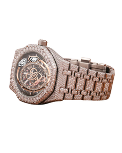 Reloj de pulsera de lujo para hombre con diamantes de moissanita y brazalete con incrustaciones de diamantes - Product Image 3