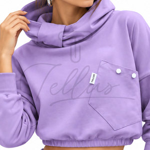 Sudadera con Capucha de Algodón para Mujer, Nueva Llegada, Sudaderas Personalizadas, Sudadera Corta con Capucha - Product Image 2