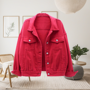Veste en jean pour homme, coupe ample, longueur classique, tendance hiver, réversible, séchage rapide, deux poches poitrine, 100% coton - Product Image 6