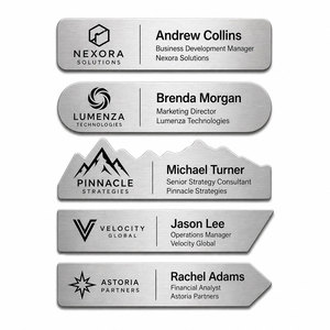 Wholesale OEM Custom Aluminum <b>Name</b> Badges Metal <b>Tags</b> Personalized Engraved Digital Printing for Hotels Corporate Branding - Product Image 1