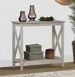 Petit bureau de couloir moderne en fer, texture blanchie et patinée, meuble compact pour entrée, appartement, salon - Product Image 4