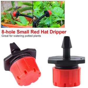 Emisor de Microgoteo Ajustable de 8 Orificios, PP Rojo y Negro, para Tubo de 1/4 de Pulgada, Uso en Sistemas de Riego para Jardines e Invernaderos - Product Image 3