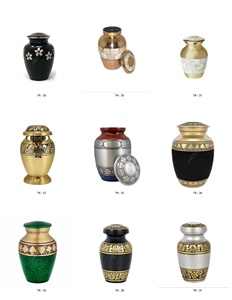 Urna Funeraria Azul con Banda Dorada, Tamaño Adulto, Estilo Europeo, Duradera, Recuerdo para Bebés y Niños, para Artículos Funerarios - Product Image 5