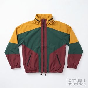 เสื้อแจ็คเก็ตนักแข่งสีสันตัดกันสำหรับผู้ชาย ยี่ห้อ Formula 1 Industries แบบซิป คอตั้ง สปอร์ต คุณภาพสูง กันลม สำหรับฤดูหนาว ผลิตจากไนลอน 100% - Product Image 1