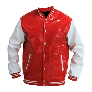 Veste universitaire pour homme en cuir PVC respirant, nouvelle mode, haute qualité - Veste d'hiver imperméable style Letterman surdimensionnée à boutons - Product Image 1