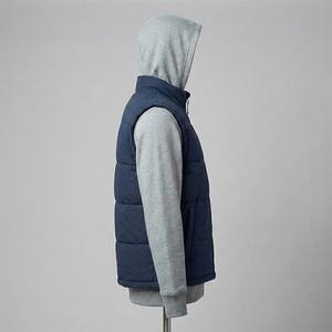 Blouson Bomber Matelassé sans Manches pour Homme, Col Montant, Fermeture Éclair, Style Décontracté, Chaud et Confortable pour l'Automne - Product Image 3