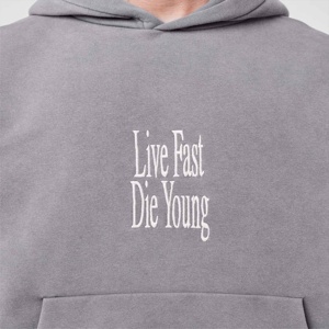 <b>Vintage</b> Washed Hoodie Heavyweight Fleece Acid Wash Center Text Print Drop Shoulder Oversized Pullover Unisex <b>Sweatshirt</b> - Product Image 6