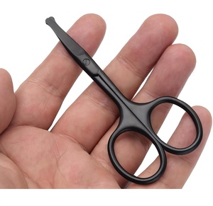 New Makeup Eyelashes <b>Beard</b> Facial Hair Trimmer <b>Scissors</b> Stainless Steel Sharp Blade Curved Excellent Cutting OEM KKZ - Product Image 6