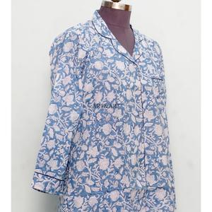 Vestidos Casuales Bohemios Indios para Mujer, 100% Algodón, Tejido de Punto, Estampado Floral, Manga Larga, Cuello en V, Ajustado, Ecológico, Lavable, con Botones, de Secado Rápido - Product Image 5
