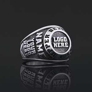 Anillo Escolar BOJ 007, Anillo de Graduación Universitario Personalizado de Plata con Diamantes, Unisex, Anillo de Clase, Regalo para Fiestas y Eventos - Product Image 6