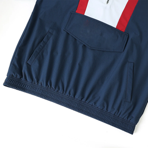 2026 Howard University Custom Fraternity Windbreaker Blue Half-<b>Zip</b> <b>Hooded</b> Football Jacket Wholesale Supplier Lightweight Outdoor - Product Image 4