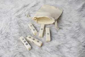 High Quality Handmade Bone <b>Dice</b> <b>Set</b>: Domino Style, Natural White Bone (40mm) - Product Image 2