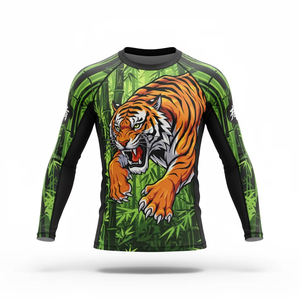 2026 Good Quality Wholesale Price Customized Digital <b>Printed</b> Spandex/Nylon MMA Rash Guards BJJ <b>Surfing</b> Fighting Unisex Full - Product Image 1