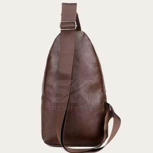 Sac bandoulière en cuir véritable, couleur unie, pour usage quotidien et voyage - Product Image 4