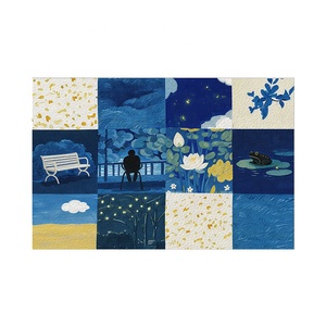 Tapis de bain rectangulaire moderne en microfibre avec motif à carreaux et dos antidérapant en caoutchouc pour sol de salle de bain - Product Image 6