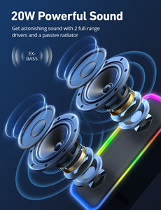 En stock aux États-Unis, expédition rapide, enceinte Bluetooth A8 PRO, son 20W, étanche IPX6, 20 heures d'autonomie, spectacle de lumière RVB, basses profondes, enceinte sans fil - Product Image 3