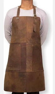 Wholesale Genuine Leather <b>Apron</b> Custom Branding <b>BBQ</b> Chef Barista Work <b>Apron</b> Durable <b>Apron</b> - Product Image 4