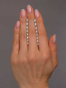 Boucles d'oreilles en diamant de laboratoire taille poire IGI/GIA, en or massif 14 carats, vente en gros, bijoux en diamant, boucles d'oreilles de mariage - Product Image 2