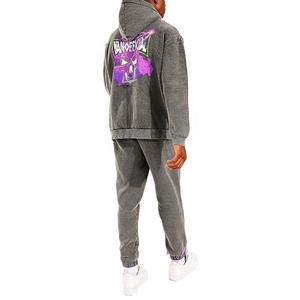 Fabricante de Conjuntos Deportivos con Efecto Desgastado al Ácido, Sudadera con Capucha y Pantalones Deportivos para Suministro al por Mayor de Moda - Product Image 2